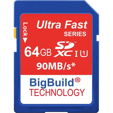 64Go 90Mo/s Ultra Rapide Carte mémoire pour Camera de Canon EOS 200D, Classe 10 SD SDXC (1/5)
