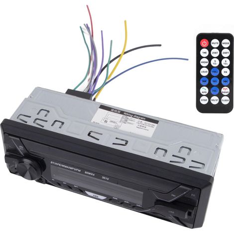 Autoradio Bluetooth simple DIN 12V/24V, lecteur MP3, radio FM et rétroéclairage réglable (1/5)