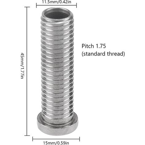 4 pièces vis de panier d'évier en acier inoxydable 45mm M12 vis de panier d'évier pour bouchon de crépine de bassin MNS (1/4)