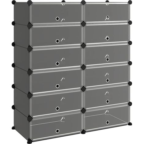 Étagère à chaussure  Meuble à chaussures Noir 94,5x36,5x106 cm PP (1/5)