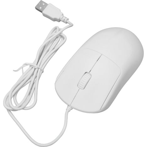 Souris filaire optique 1200 DPI, port USB, design ergonomique, plug and play, pour ordinateurs portables et de bureau, blanche