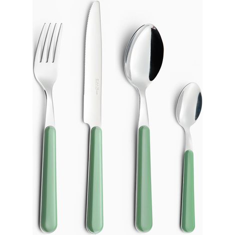 Servizio Set di Posate 24 pezzi in Acciaio Inox Eme Brio Verde 22