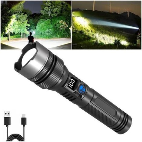 Lampe de poche d'urgence ultime lampes de poche haute luminosité lampes de poche rechargeables batterie externe ultra-lumineuse (1/5)