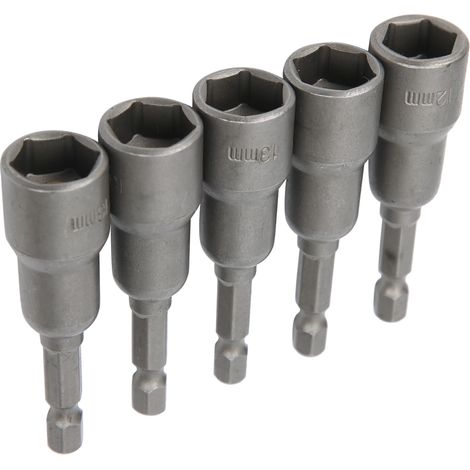 Jeu de 5 embouts de vissage hexagonaux professionnels pour clé à chocs pneumatique, 13 mm