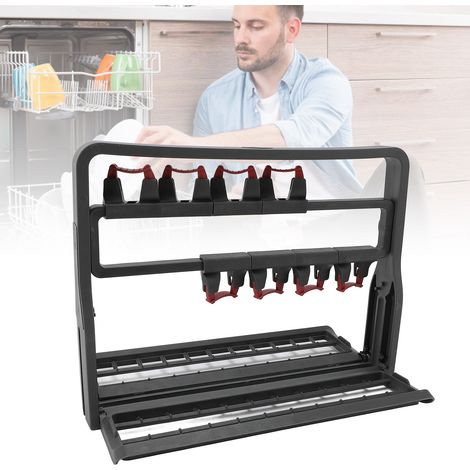 Cesta para cubiertos de lavavajillas, cesta multifuncional de PP para vasos y cuchillos, cesta para utensilios de lavavajillas (1/5)