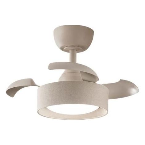 Ventilatore Moderno Cleo Metallo Tessuto Sabbia Opaco Led 22W Cct (1/4)