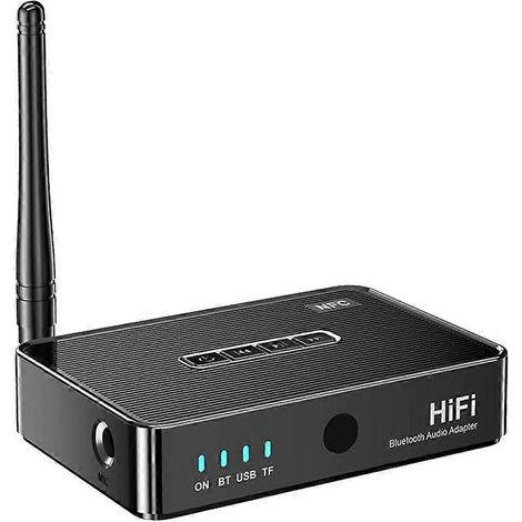 Récepteur/émetteur audio Bluetooth 5.1 NFC stéréo 3,5 mm AUX RCA optique Adaptateur audio sans fil HiFi avec télécommande. (1/5)