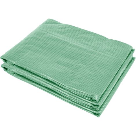 Telo di ricambio per serra a tunnel da giardino 9 m², dimensioni 3L x 3W x 2H m, PE anti-UV impermeabile, 6 finestre + porta avvolgibile con cerniera, verde, consegna in loco (1/5)