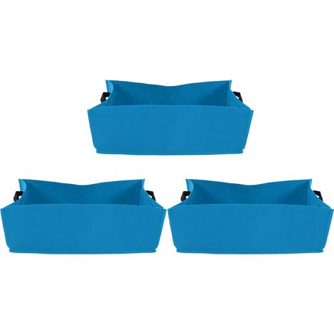 3PCS Sacs de Culture Épais Non Tissés pour Légumes et Semis, avec Poignées et Fond Drainant, 60x30x20cm Bleu Ciel (1/5)