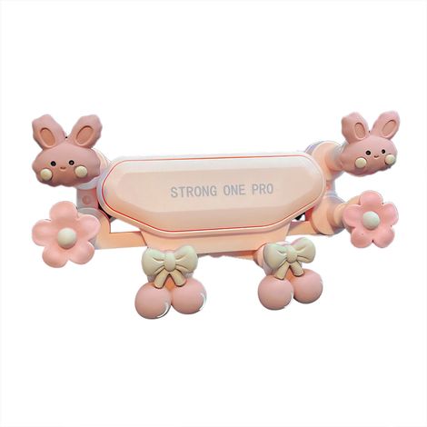 Support de téléphone mignon résistant aux chocs, faible bruit, Flexible, tactile, support de navigation universel, adapté pour IOS 4 à 7 pouces, lapin rose (1/5)