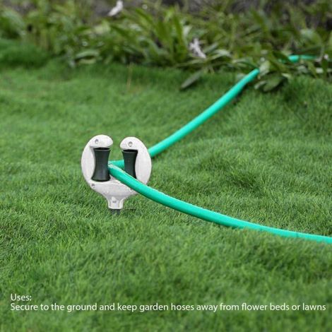 Lot de 2 Pointe de guidage, Poulies pivotantes, Support piquet, ABS et fer, Jardin pelouse (1/5)