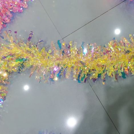 Papier peint arc-en-ciel à rayures incurvées pour Noël, décoration festive oreilles de chat, nail art, papier aurore boréale, vente en gros de rayures ondulées, jaune