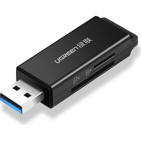 Lector de tarjetas portátil USB TFSD Ugreen 30 negro CM104 (1/5)