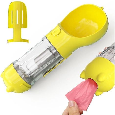 Pet Cat Dog Bouteille d’eau Feeder avec pelle à caca Sac en plastique Bol à boire Distributeur de nourriture (1/4)