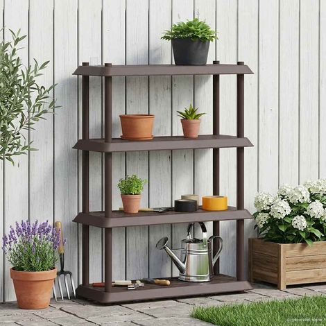 vidaXL Shelving Unit 4-Tier 100 x 40 x 136.5 cm PP Brown (1/5)