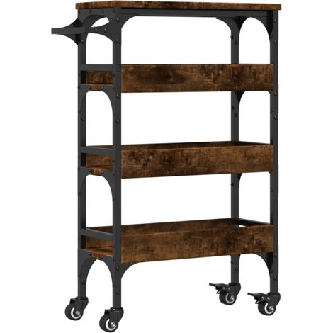 Maison Exclusive - Carrello da Cucina Rovere Fumo 53x20x76 cm in Legno Multistrato