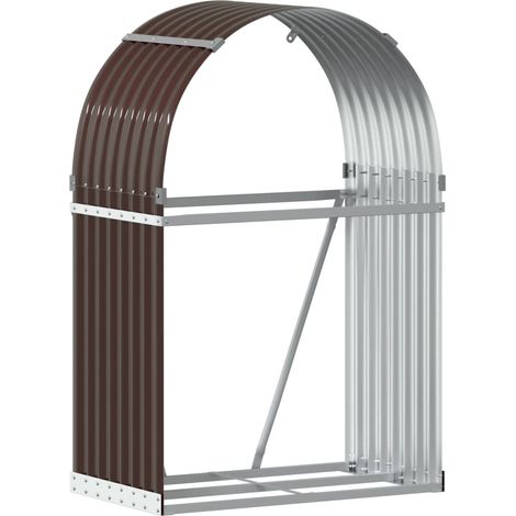 Maison Exclusive - Leñero de acero galvanizado marrón 80x45x120 c