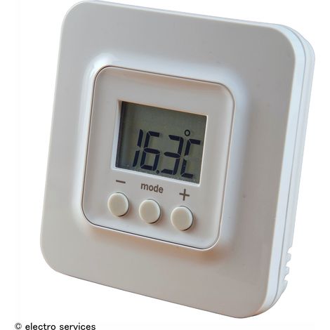 Delta Dore – Boîtier d'ambiance Tybox 5101 blanc – Afficheur numérique – Pilotage chauffage électrique et plancher rayonnant – Compatible avec récepteur