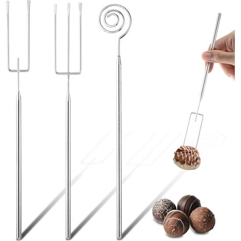 Sollbry lot de 3 Fourchettes à Chocolat, Fourchettes à Fondue en Acier Inoxydable, Couverts À Fondue en Acier Inoxydable, Fourchette Chocolat pour le Fromage, le Chocolat, la Viande de Marshmallows (1/5)