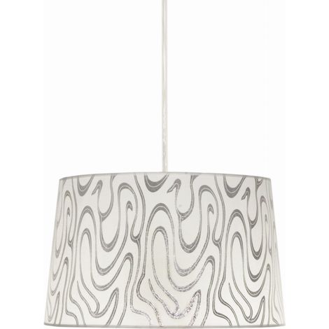 Suspension Candellux Tiger Ø40 tissu blanc/argent E27 (1/2)