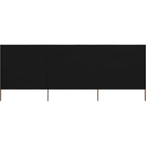 Paravent en tissu à trois volets, 400 x 120 cm, noir. (1/5)