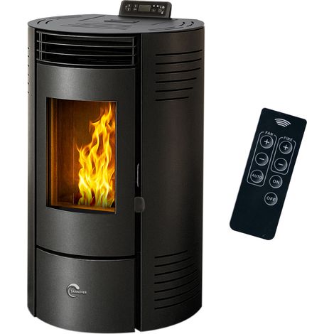 Poêle à granulés étanche Azora 11,6 kW Noir Sannover