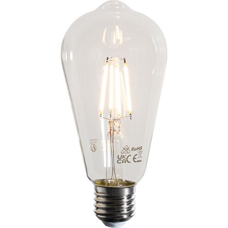 E27 LED Filament Bulbs ST64 Clear 4W 470 lm 2700K (1/5)