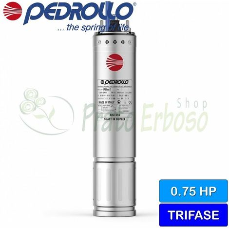 Motor rebobinado 4PD / 0,75 - 0,75 HP trifásico 400 V 4 "