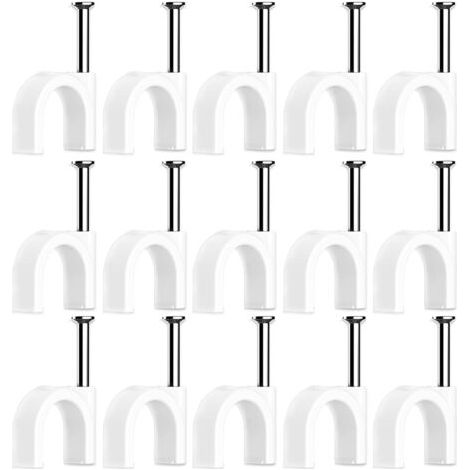 100 Pièces Cavalier Cable Electrique,Fixation Cable Electrique,Attache Fil Electrique,Attache Cable Mural,Clips de Cable (6mm)