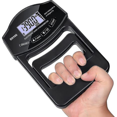 Testeur de force de préhension, dynamomètre manuel numérique 396 lbs/180 kg, écran LCD, connexion USB (1/5)