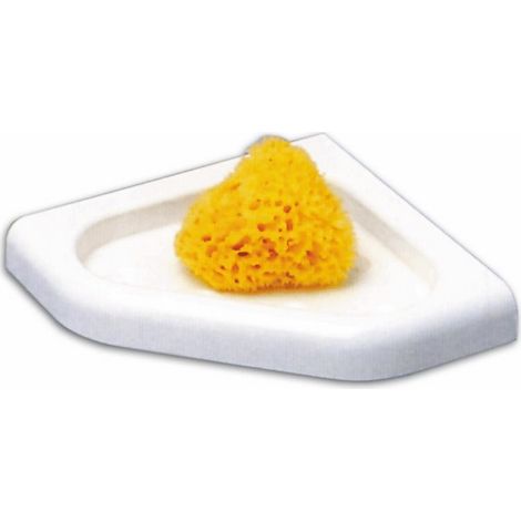 Mensola Angolare per Bagno in Durolite Bianco 18X18Cm (1/2)