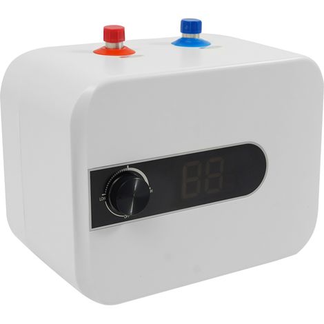 Chauffe-eau à accumulation 1500 W, chauffe-eau instantané 6 L 220 V avec affichage LED, installation sous évier (1/5)