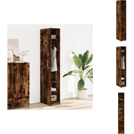 Kleiderschrank Räuchereiche 30x50x200 cm Holzwerkstoff - Kleiderschrank - Kleiderschränke - Schrank - Kleidung Organizer (1/5)