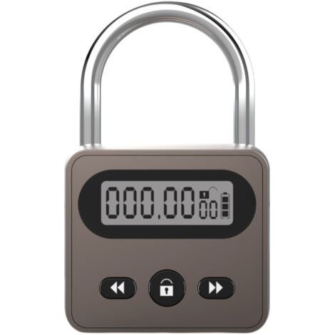 Serrure à minuterie en métal, acier inoxydable, multifonction, cadenas intelligent, rétroéclairage, 999 heures max. de temporisation pour prévenir les dépendances et les mauvaises habitudes, bronze (1/5)
