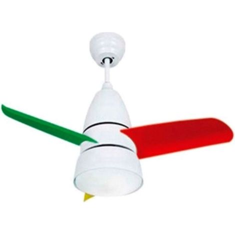 Ventilatore da Soffitto Piccolo con Luce Led, Motore AC 70w, Pale Colorate