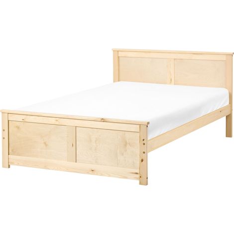 Bett mit Lattenrost Kiefernholz DAUPHIN 120 x 200 cm Hellbraun