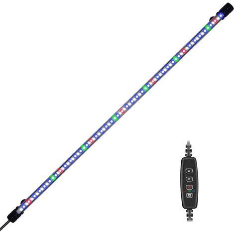 1 Lampe Aquarium Submersible LED,Minuteur 3 Modes,Dimmable 10 Niveaux,78 LEDs 71cm,Pour Eau Douce Et Marine