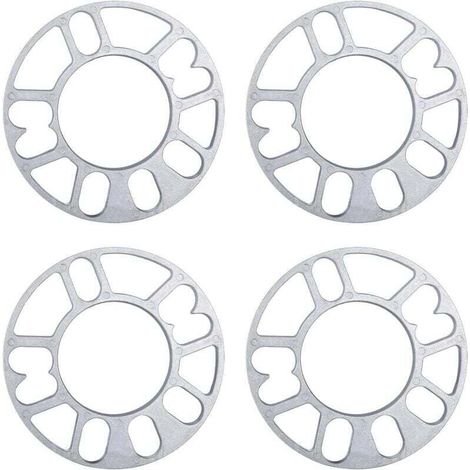 4 Pcs Entretoises De Roues En Alliage Aluminium, joints de moyeu de roue élargis modifiés, elargisseur de voie, 3mm d'épaisseur entretoises de roue universelles (1/5)