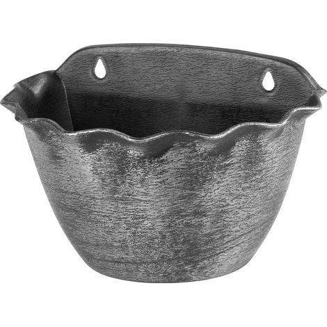 Blumentopf Strend Pro Wave, 26x18 cm, silberfarben, Metallic-Effekt, hängend