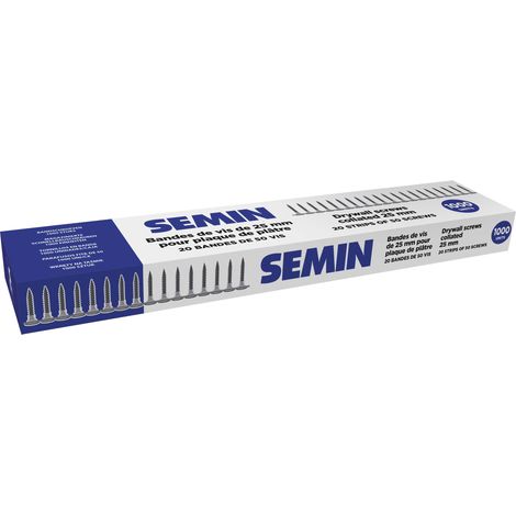 SEMIN Bandes de Vis TTPC 3,5 x 25 mm - 1000 pcs (20 Bandes de 50) - Auto-Perceuses - Compatible Visseuses Automatiques (1/5)