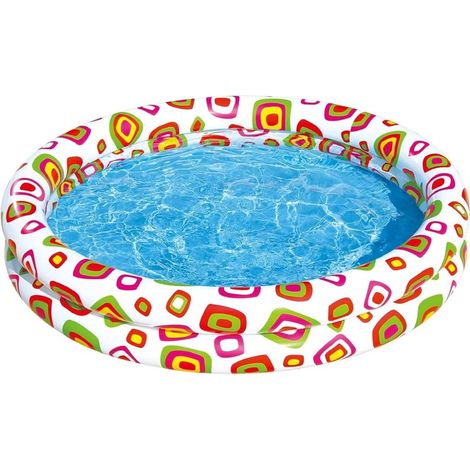 TRADE SHOP - Piscina Gonfiabile Per Bambini A 2 Anelli Design Colorato Decorato 122x25cm 017919 - (1/5)