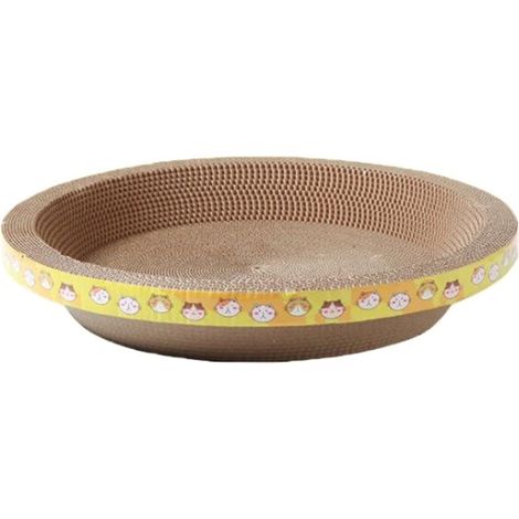 Grattoir à chat en carton Density Corrugated Round Cater Bowl Grattoir rond pour chat domestique, soulage le stress (1/5)