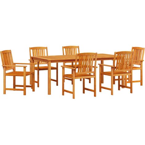 Maison Exclusive - Garten Essgruppe 7 pcs Braun Massivholz Akazie