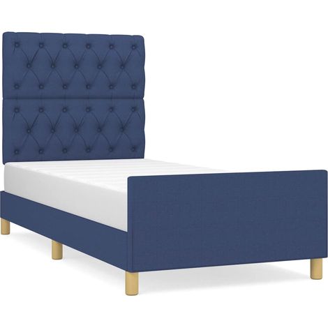Maison Exclusive - Cadre de lit sans matelas bleu 80x200 cm tissu (1/5)