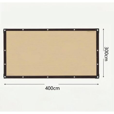 Rechteckiges Sonnensegel aus reißfestem Polyethylen hoher Dichte, mit Ösen und Seil, für Pergola, Balkon, Terrasse, Garten, 3 m x 4 m (1/3)