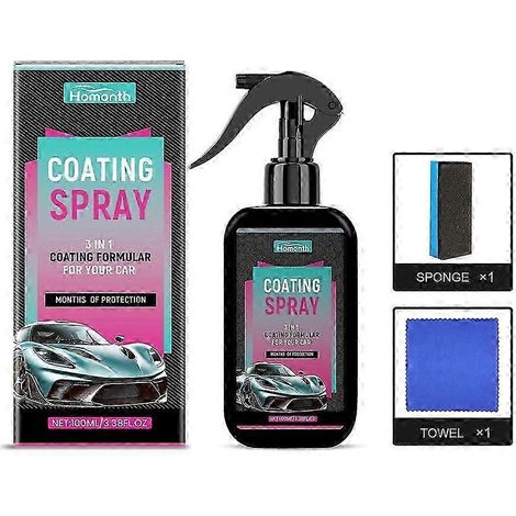 Spray de revêtement céramique voiture, kit protection carrosserie Limlex Platinum, soin auto brillance durable, pulvérisateur vernis nano, pack entretien véhicule 2 pièces. (1/2)