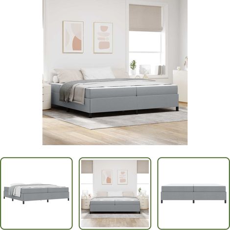 vidaXL Stoffbett - Boxspringbett mit Matratze Hellgrau 200 x 200 cm Stoff (1/5)