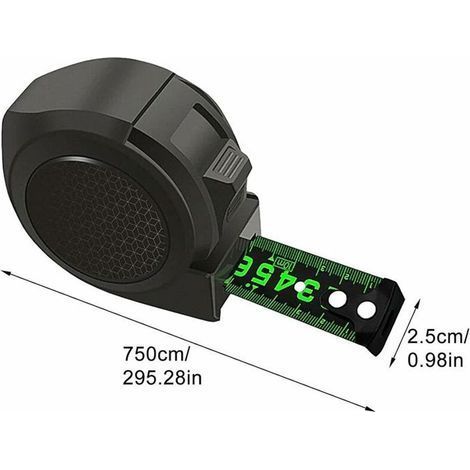 Metre ruban 7.5m,Mètre à ruban en acier fluorescent,Nouveaux Mètre ruban fluorescents autobloquants,Outils ruban à mesurer durables (1/4)