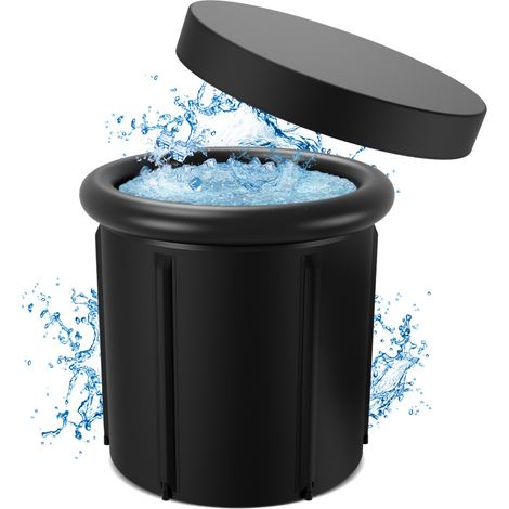 SWANEW Bañera de hielo, bañera plegable inflable con tapa, (80cm Ø) (1/5)