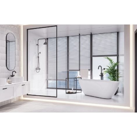Baignoire îlot blanc mat avec bonde graphite MOYA 160x68 (1/4)